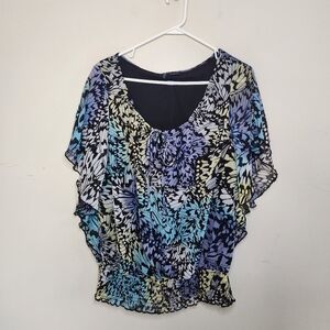 Women's New Directions Butterfly Print Top Sz XL